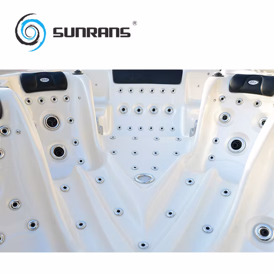 Sunrans Family Used Jet de aire al aire libre Zona dual Hidroterapia Ejercicio Natación SPA con panel de pantalla táctil Piscina sobre el suelo