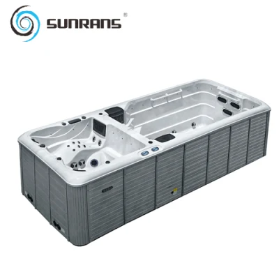 Sunrans Diseño moderno Gran capacidad 5,9 m Zona dual Swim SPA Bañera de hidromasaje Masaje Bañera de hidromasaje