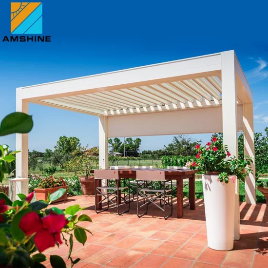 Diseño de pérgola impermeable de lujo, arco automático de SPA, lumbrera de aluminio, toldo de techo, techo, Patio, pabellón, pérgolas, tienda, muebles de exterior, Gazebo